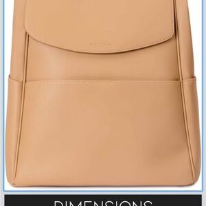 Kids Tan Faux-Leather Backpack — Unbranded